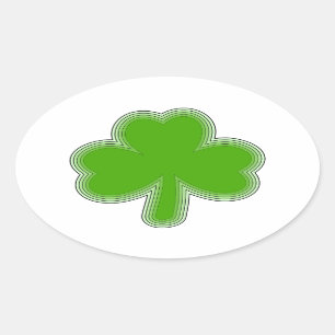 Sint Patrick's Shamrock Drawing Ovale Sticker
