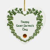 SINT PATRICK'S SHAMROCK HEART FOTO-TEMPLATE KERAMISCH ORNAMENT (Achterkant)