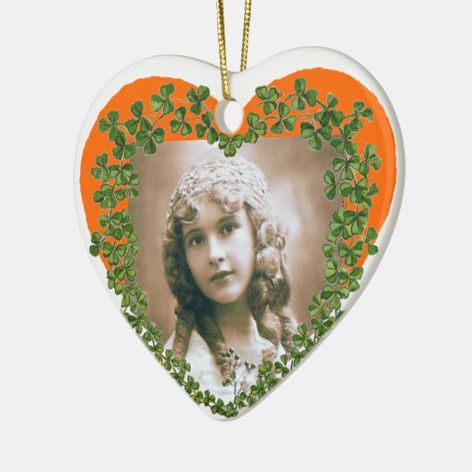 SINT PATRICK'S SHAMROCK HEART FOTO-TEMPLATE KERAMISCH ORNAMENT (Links)
