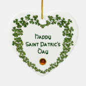 SINT PATRICK'S SHAMROCK HEART FOTO-TEMPLATE KERAMISCH ORNAMENT (Achterkant)