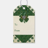 Sint Patrick's Sparkly Shamrock with Heart Cadeaulabel (Voorkant)