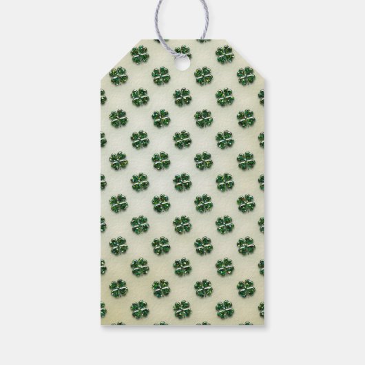 Sint Patrick's Sparkly Shamrock with Heart Cadeaulabel (Achterkant)