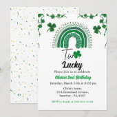 Sint Patrick's tweede verjaardag feest twee met ge Kaart (Voorkant / Achterkant)