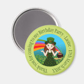 Sint Patrick's verjaardagsmeisje Dank je Magneet (Voorkant / Achterkant)