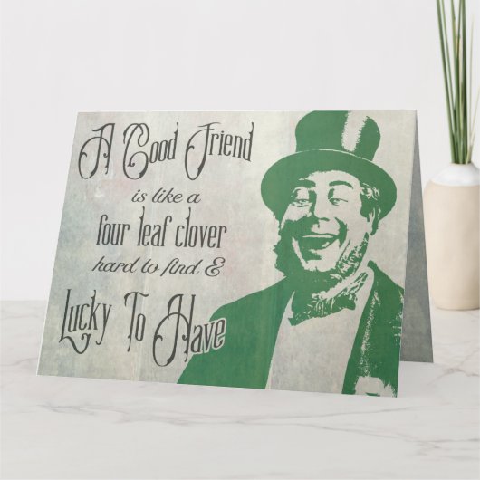Sint Patricks Vriendschap Vintage Typografie Kaart (Voorkant)