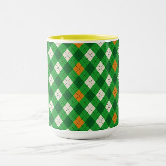 Sint-Patricksdag Ierse gekleurde argyle Mok (Midden)