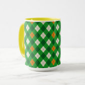 Sint-Patricksdag Ierse gekleurde argyle Mok (Voorkant links)