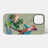 Sint-Patricksdag Jongen & Gelukkig Varken, Vintage iPhone Hoesje (Achterkant horizontaal)