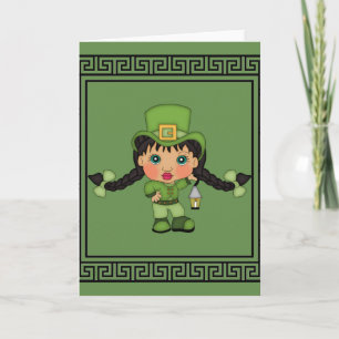 Sint-Patricksdag Meisje Leprechaun Kaart