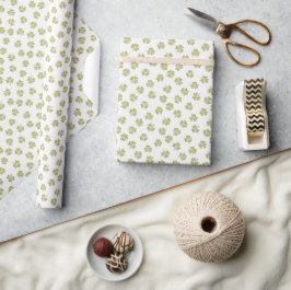 Sint-Patricksdag Shamrock Groen Wit Vintage Cadeaupapier
