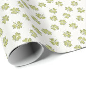 Sint-Patricksdag Shamrock Groen Wit Vintage Cadeaupapier (Rol Hoek)