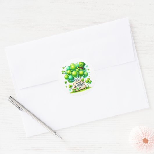 Sint-Patrickstickers Ronde Sticker (Envelop)