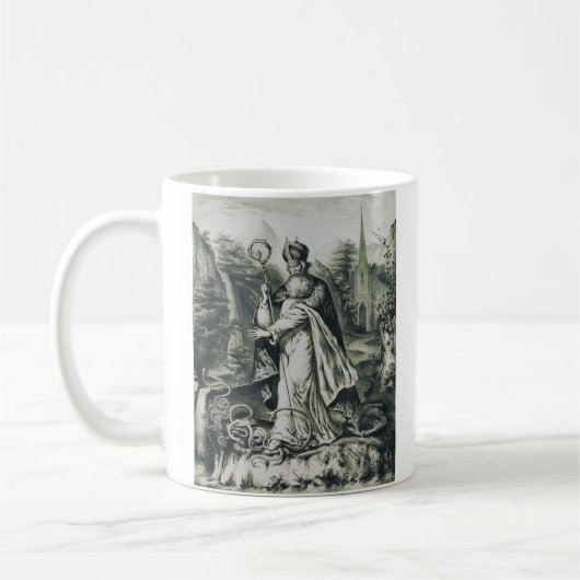 Sint-Patrickus verjaagt slangen Vintage Gravure A Koffiemok (Links)