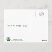 Sint Pat's Day Brunette Girl Leprechaun met Regenb Briefkaart (Achterkant)