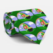 Sint Pat's Day Redhead Girl Leprechaun met Regenbo Stropdas (Opgerold)