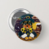 Sint Patty Yorkie Poo Ronde Button 5,7 Cm (Voorkant /achterkant)