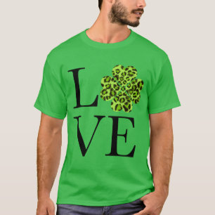 Sint Patty's dag Groene cheetah leopard shamrock T-shirt