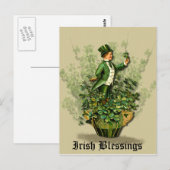 Sint Patty's Day Gent-Irish Blessings- Briefkaart (Voorkant / Achterkant)
