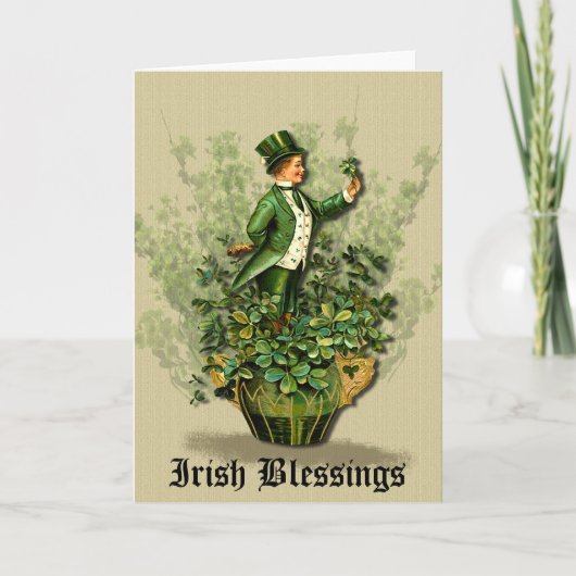 Sint Patty's Day Gent-irish Blessings Greetings Kaart (Voorkant)