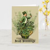 Sint Patty's Day Gent-irish Blessings Greetings Kaart (Gele Bloem)