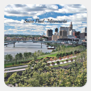 Sint-Paul, Landschap Minnesota Vierkante Sticker