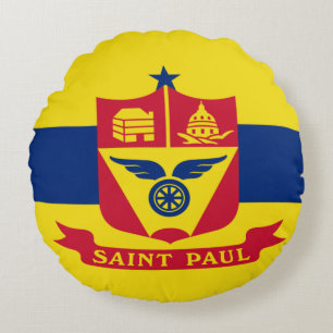 Sint-Paul (Minnesota) City vlag Rond Kussen