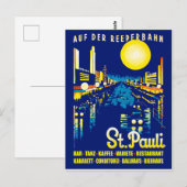 Sint Pauli 's nachts, Hamburgse stad, Duitsland Briefkaart (Voorkant / Achterkant)