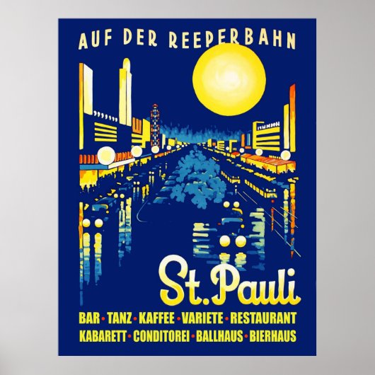 Sint Pauli 's nachts, Hamburgse stad, Duitsland Poster (Voorkant)