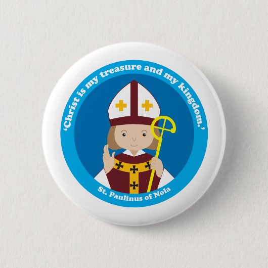 Sint-Paulinus van Nola Ronde Button 5,7 Cm (Voorkant)