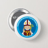 Sint-Paulinus van Nola Ronde Button 5,7 Cm (Voorkant /achterkant)