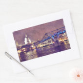 Sint-Paul's kathedraal door 'Night Fine-Art' schil Rechthoekige Sticker (Envelop)