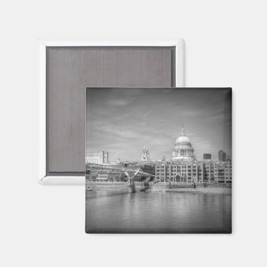 Sint-Paul's kathedraal plein Magnet Black & White (Voorkant / Achterkant)