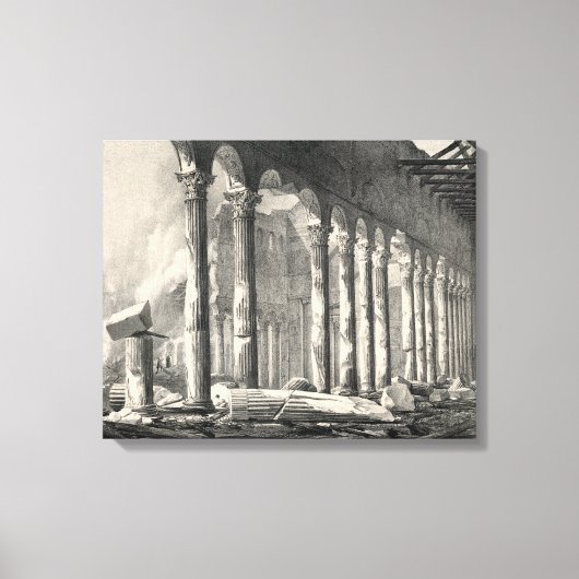 Sint-Paulusbasiliek Rome na brand in 1823 Canvas Afdruk (Voorkant)