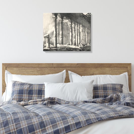 Sint-Paulusbasiliek Rome na brand in 1823 Canvas Afdruk (Insitu (Slaapkamer))