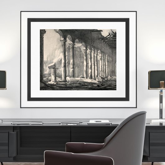 Sint-Paulusbasiliek Rome na brand in 1823 Poster