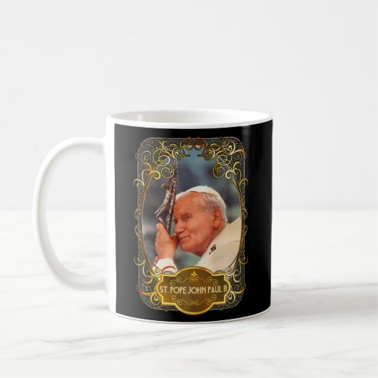 Sint-Paus Johannes Paulus II Kruis Katholieke Sint Koffiemok (Links)