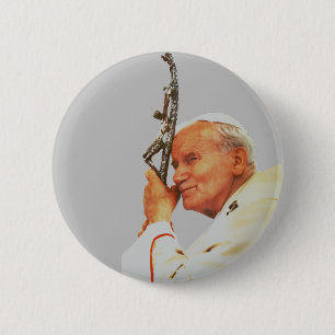 Sint Paus Johannes Paulus II  Ronde Button 5,7 Cm