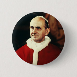 Sint Paus Paulus VI hoofd van de Katholieke Kerk  Ronde Button 5,7 Cm