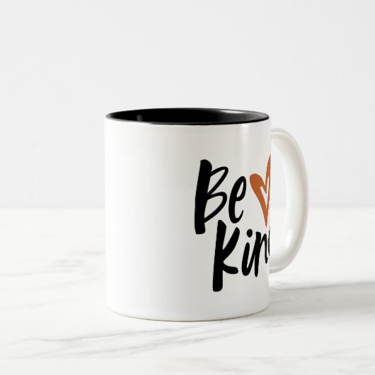 Sint-penseel Script-hart Tweekleurige Koffiemok (Voorkant rechts)