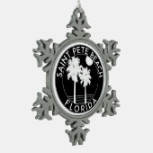 Sint Pete Beach Florida Petersburg Tin Sneeuwvlok Ornament (Links)
