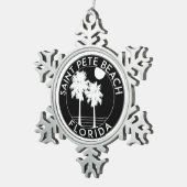 Sint Pete Beach Florida Petersburg Tin Sneeuwvlok Ornament (Rechts)