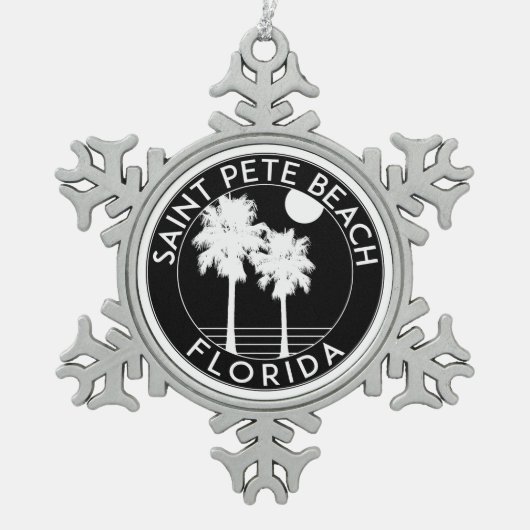 Sint Pete Beach Florida Petersburg Tin Sneeuwvlok Ornament (Voorkant)
