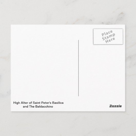 Sint-Peter Basilica en de Baldacchino Briefkaart (Achterkant)