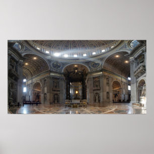 Sint-Peter Basilica en de Baldacchino Poster