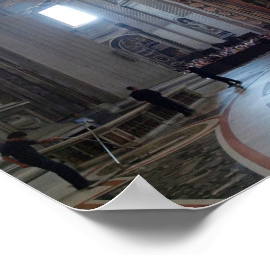 Sint-Peter Basilica en de Baldacchino Poster (Hoek)