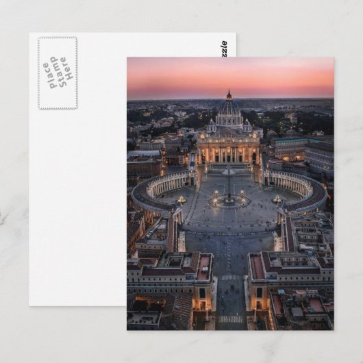 Sint-Peter Basilica en plein op Sunset Briefkaart (Voorkant / Achterkant)