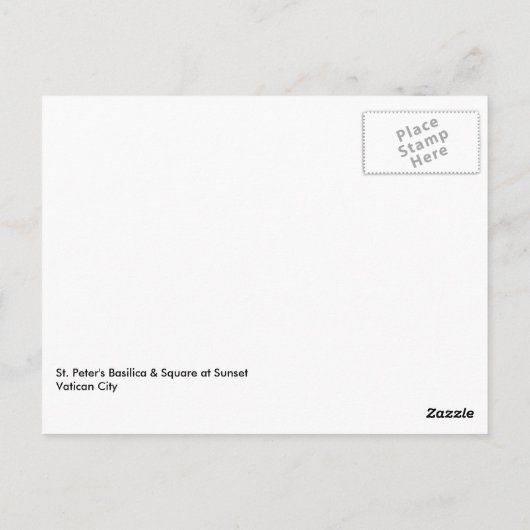 Sint-Peter Basilica en plein op Sunset Briefkaart (Achterkant)