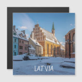 Sint-Peter kerk in de winter in Riga, Letland Magn (Voorkant / Achterkant)
