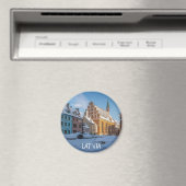 Sint-Peter kerk in de winter in Riga, Letland Magneet (Insitu (Vaatwasser))