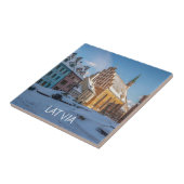Sint-Peter kerk in de winter in Riga, Letland Tegeltje (Zijkant)